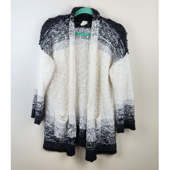 Anthropologie Akemi + Kin Slouchy Knit Pompom Ombre Cardigan Coat SP Flawed - Picture 1 of 12